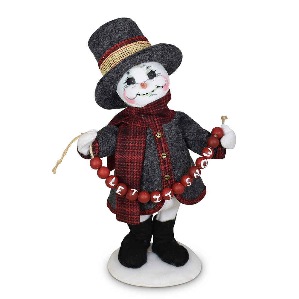 560124 9in Plaid and Pine Snowman