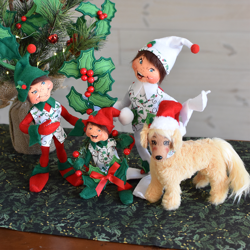 Annalee 2025 Christmas Collection Holly Jolly Elves and Pup