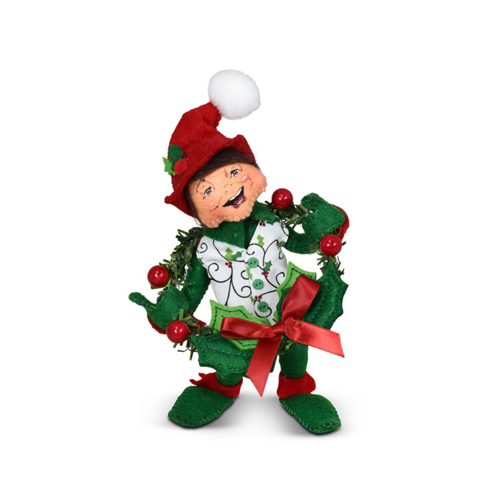 510125 5in Holly Jolly Wreath Elf