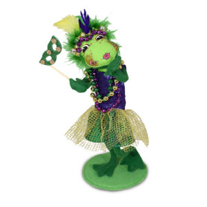 10in Mardi Gras Girl Frog