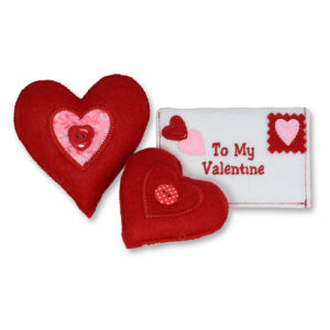 Set of Valentine Hearts & Envelope